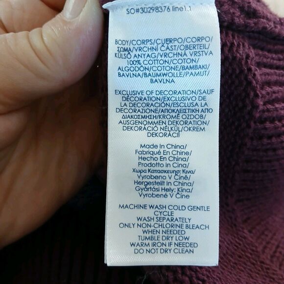 Chaps Men's L/G Burgundy & Blue Striped 1/4 Zip Pullover Sweater Grandpacore - Picture 12 of 14